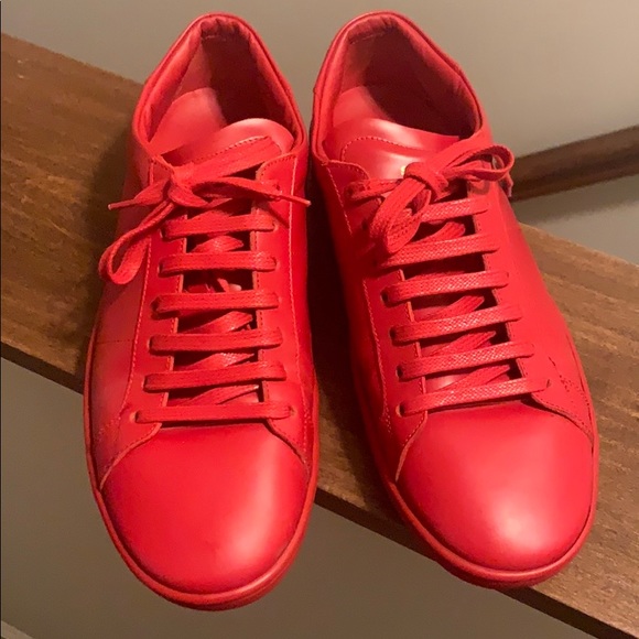 Saint Laurent red flat heel leather - Picture 1 of 5